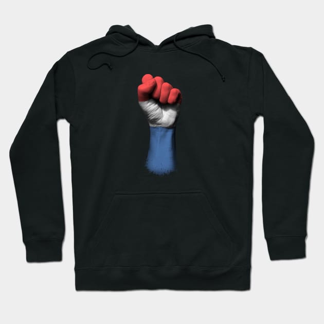 Flag of Netherlands on a Raised Clenched Fist Hoodie by jeffbartels